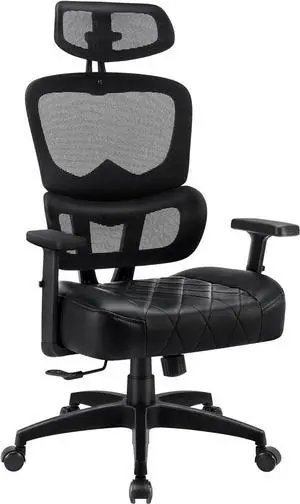 VECELO Swivel Ergonomic High Back Mesh Office Chair with Adjustable Headrest Armrest, Backrest Tilt Function, Lumbar Support for Executive/Computer Desk/Task Work VECELO Swivel Ergonomic High Back Mesh Office Chair with Adjustable Headrest Armrest, Backrest Tilt Function, Lumbar Support for Executive/Computer Desk/Task Work