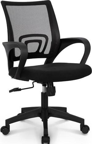 NEO CHAIR Office Chair Computer Desk Chair Gaming Ergonomic Mid Back Cushion Lumbar Support with Comfy Mesh Adjustable Swivel Rolling Home (Black)