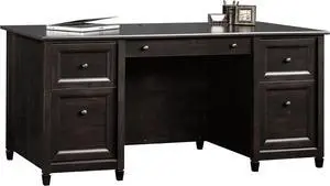 Sauder Edge Water Office, Executive Desk with File Drawer Storage, L: 65.12" x W: 29.53" x H: 29.37", Estate Black