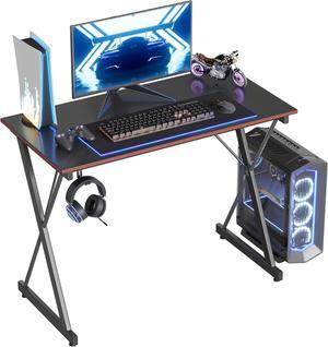 BANTI 32 inch Gaming Home Office Desk with Headphone Hook, Black