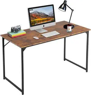 Computer Desk,47.2 inches Home Office Desk Writing Study Table Modern Simple Style PC Desk with Metal FrameBrown