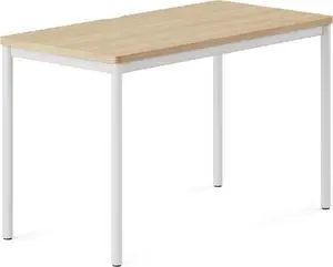 Branch Daily Desk - Functional at Home Office Desk with Effortless Assembly, Timeless Design, Rounded Corners, and Built-in Cable Notch - 48 W x 28.5 H x 24 D - Woodgrain Work Table