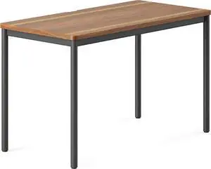 Branch Daily Desk - Functional at Home Office Desk with Effortless Assembly, Timeless Design, Rounded Corners, and Built-in Cable Notch - 48 W x 28.5 H x 24 D - Walnut Work Table
