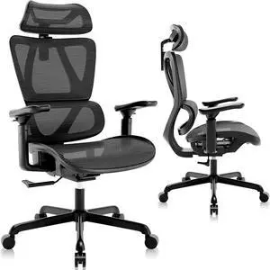 T11 Ergonomic Office Chair,High Back Desk Chairs with Separate Lumbar Support,Magic Armrests,Adjustable Wide Headrest,Comfy Executive Computer Chair,Big and Tall Mesh Chair for Home Office