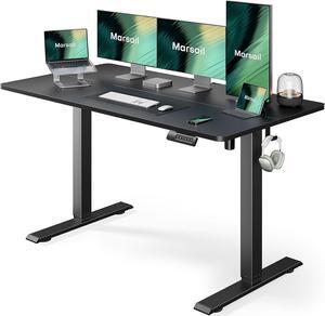 Marsail Electric Standing Desk, 55x24 Inch Adjustable Height Sit Stand up Desk for Home Office Furniture Computer Desk with 3 Memory Presets, Headphone Hook