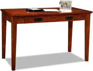 Leick Home 82400 Mission Writing Computer Desk with Drop Front Keyboard Drawer, for Home Office, Solid Wood, Mission Oak