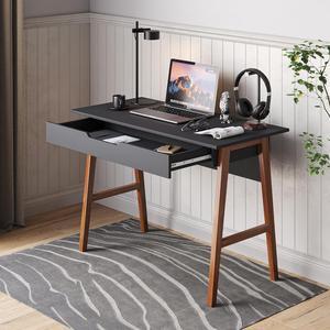 Modern Designs by Crafts and Comfort Parma 42 Inch Modern Home Desk/Office Small Computer Desk with Wide Drawer - Great for use as Workstation and Writing for Students in Bedroom or Dormroom - Black