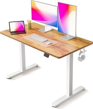FEZIBO Electric Standing Desk, 48 x 24 Inches Height Adjustable Stand up Desk, Sit Stand Home Office Desk, Computer Desk, Light Rustic