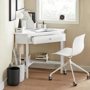 Haotian Corner Desk Triangle Desk with Drawer Triangle Computer Desk with Drawer and Ladder Shelf Home Office Writing Table Computer Workstation, White FWT31-W
