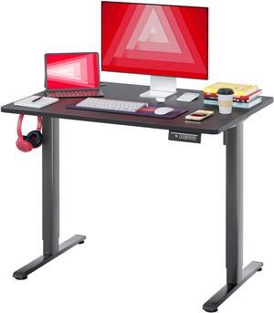 PayLessHere 40 Adjustable Height Standing Desk Computer Desk with Large Space and Headphone Holder Office Desk with Electric Lifting and Memory Function (40 inch, Black)