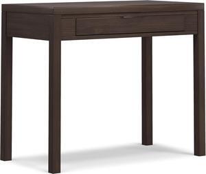 SIMPLIHOME Hollander Solid Wood Contemporary 38 inch Wide Small Desk in Warm Walnut Brown for The Office Desk, Writing Table, Workstation and Study Table