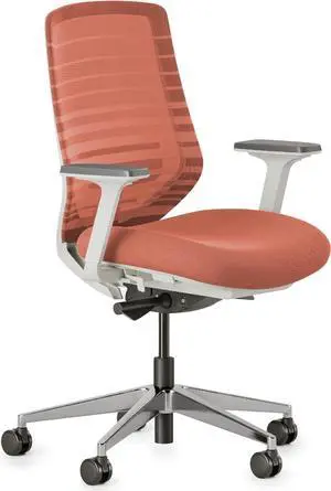 Branch Ergonomic Chair - A Versatile Desk Chair with Adjustable Lumbar Support, Breathable Mesh Backrest, and Smooth Wheels - Experience Optimal Comfort and Support - Poppy