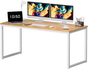 ZENY Computer Desk,55 Inch Office Desk Gaming Desk Writing Desk, Modern Simple Desk PC Laptop Study Student Table (Basic Nature, 55 inch)