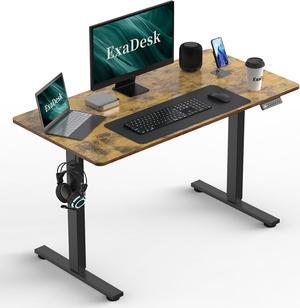 48 * 24 Inches Electric Standing Desk, Adjustable Height Sit Stand Up Desk with 3 Memory Presets, Motorized Home Office Computer Gaming Workstation Desk, Rustic Brown