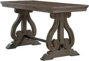 Homelegance Hidden Drawer Writing Desk, 60" W, Antique Gray