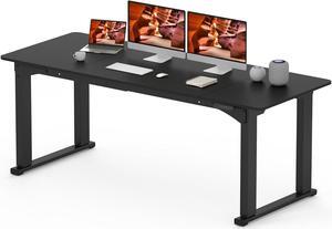 4 Legs Standing Desk, Large 79x31 Inches Electric Adjustable Height Desk with Splice Board, Stand Up Desk Home Office Computer Workstation, Black