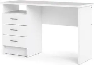 Tvilum Whitman Desk with 3 Drawers, White