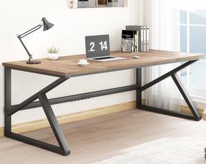 IBF Large Computer Desk, Rustic 70 Inch Long Home Office Metal Wood Desk, Industrial Big 2 Person Desk Table for Executive Writing Study Gaming Workstation, Farmhouse Bedroom PC Laptop Double Desk
