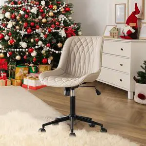YOUNIKE Khaki Ergonomic Home Office Desk Chair No Arms Comfy Small Criss Cross Chair with Wheels Swivel Adjustable Modern Vanity Chair High Back Armless Cute Leather Upholstered Rolling Task Chair YOUNIKE Khaki Ergonomic Home Office Desk Chair No Arms Comfy Small Criss Cross Chair with Wheels Swivel Adjustable Modern Vanity Chair High Back Armless Cute Leather Upholstered Rolling Task Chair