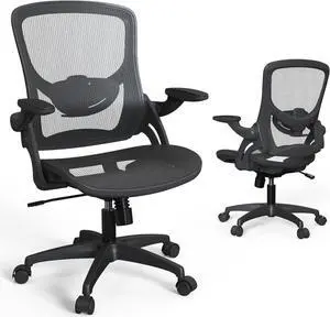Modern Ergonomic Mesh Home Office Computer Desk Chair with Wheels and Height Adjustable Lumbar Support for Adult Student