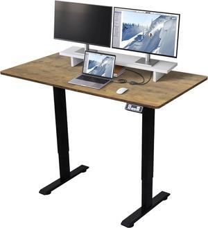 Electric Standing Desk, Adjustable Height Stand up Desk, Sit Stand Home Office Desk with Splice Board (Rustic Brown, 48")