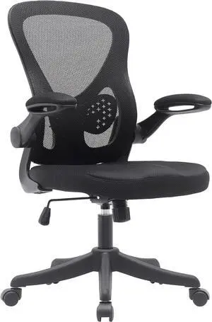 Techni Mobili Mesh Task Office Chair with Flip Up Arms. Color: Black, Mid-Back