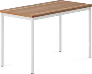 Branch Daily Desk - Functional at Home Office Desk with Effortless Assembly, Timeless Design, Rounded Corners, and Built-in Cable Notch - 36 W x 28.5 H x 24 D - Walnut White Work Table