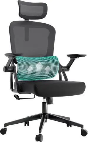 Ergonomic Office Chair - 400LB Comfy Desk Chairs with Headrest and Lumbar Back Support, Heavy Duty Mesh Computer Chairs with Wheels and Arms for Home Office, Study, Bedroom and College Dorm