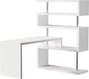HOMCOM L Shaped Desk, 94.5" x 23.5" x 64.75", White