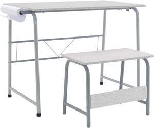 SD Studio Designs Project Center, 55128 Craft Table Play Desk with Bench, Grey, 37.75"W x 21.75"D x 28"H,Grey