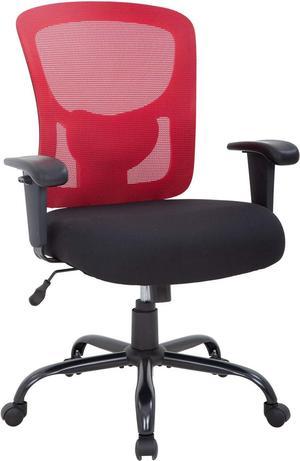 Big and Tall Office Chair+400lbs Wide Seat Mesh Desk Chair+Massage Rolling Swivel Ergonomic Computer Chair with Lumbar Support Adjustable Arms Task Chair for Heavy People+ (Red)