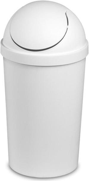 Sterilite 10838006 3 Gallon Round Swing Top Plastic Wastebasket, White (12 Pack)