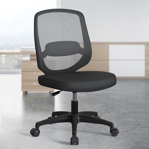 Armless Mesh Small Task Office Chair No Arms with Wheels Height Adjustable Lumber Support for Kids and Adult