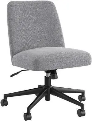 Bush Furniture Serenity Mid Back Armless Office Chair with Wheels in Cool Gray Fabric, Workspace Seating Solution for Small Computer Desk