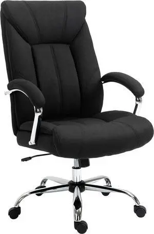 Vinsetto High Back Home Office Chair, Computer Desk Chair with Lumbar Back Support and Adjustable Height, Black