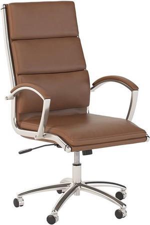 Bush Business Furniture Studio C High Back Executive Office Chair, Saddle Leather