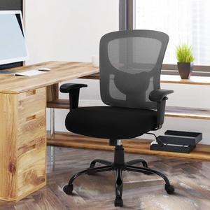 Big and Tall Office Chair Heavy Duty Computer Chair 400LBS Desk Chair,with Lumbar Support Ergonomic High Back Task Rolling Swivel Mesh Chair Wide Seat Adjustable,Grey