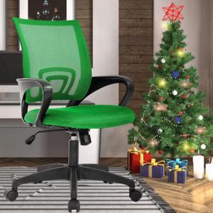 Ergonomic Office Desk Chair Set of 2, Mid Back Thick Cushion Seat Computer Task Chair with Lumbar Support & Mesh Back, Swivel Rolling Adjustable Home Executive Gaming Chair for Home Office Reading
