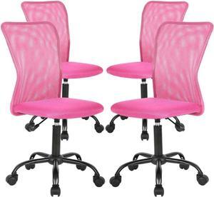 4 Pack Office Chair Desk Chair Computer Chair w/Lumbar Support Ergonomic Mid Back Mesh Adjustable Height Swivel Chair Armless Modern Task Executive Chair for Women Men Adult