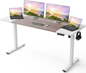SIAGO Electric Standing Desk Adjustable - 63 x 24 Inch Sit Stand up Desk with Cable Management - 3 Memory Preset Adjustable Height Desk Computer Home Office Desk