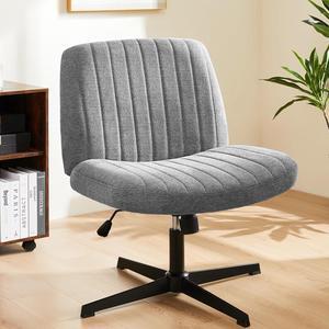 NEWBULIG Modern Armless Home Office Desk Chair with Swivel Wheels and Adjustable Height Comfortable Fabric for Work,Daily Makeup,Reading,Rest Office Chairs