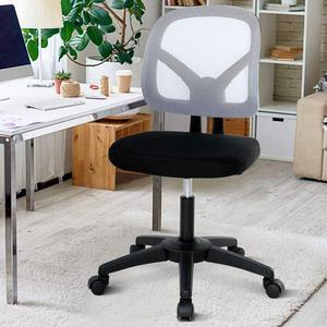 Dkeli Office Chair Desk Chair Computer Chair Ergonomic Low Back Mesh Chair with Lumbar Support Armless Adjustable Height Swivel Rolling Task Executive Chair for Women Men Adult, White
