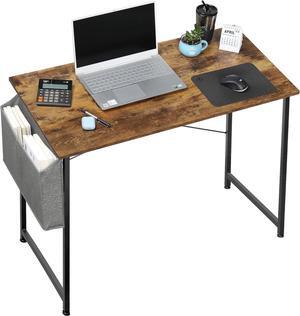 YSSOA Computer Desk, Modern Simple Style Desk for Home Office, Study Student Writing Desk, Vintage Wooden Desk, Brown, 40 Inch