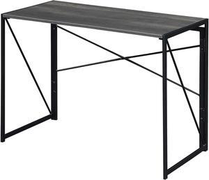 Convenience Concepts Xtra Folding Desk 39.5" - Contemporary Office Table, Lightweight Foldable Desk Modern Makeup Vanity & Crafts Table, No Tools Assembly, Easy to Store, Charcoal Gray/Black