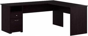 Bush Furniture Cabot 72W L Shaped Computer Desk with Drawers in Espresso Oak