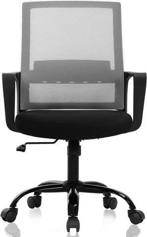 Ergonomic Office Chair Desk Chair Computer Chair Mid Back Mesh Chair with Lumbar Support & Armrest Modern Adjustable Height Swivel Task Executive Chair for Women Men Adult, Grey