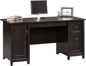 Sauder Edge Water Computer Desk with Storage Drawers, Home Office, L: 59.06" x W: 23.23" x H: 29.02", Estate Black