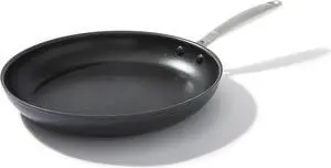 OXO Frying Pan Enhanced 12 Skillet, Ceramic Nonstick, Durable Hard Anodized Cookware, Scratch Resistant, Stainless Steel Handle, Good Grips, Dishwasher & Oven safe, Black