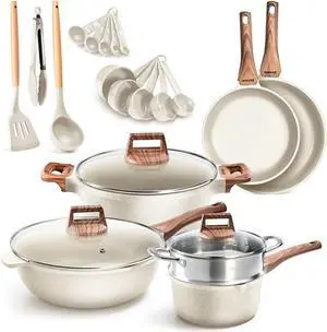Bakken-Swiss 14-Piece Kitchen Cookware Set  Granite Non-Stick  Eco-Friendly  for All Stoves & Oven-Safe
