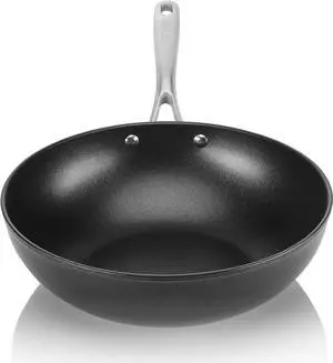 TECHEF - Onyx Collection, 12-Inch Nonstick Flat Bottom Wok/Stir-Fry Pan - PFOA Free, Dishwasher and Oven Safe, Made in Korea